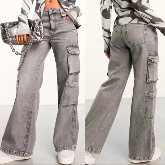 Vtg Tommy Hilfiger TLC Hip Hop Baggy Jeans Drawstring Waist Side Logo Size  13